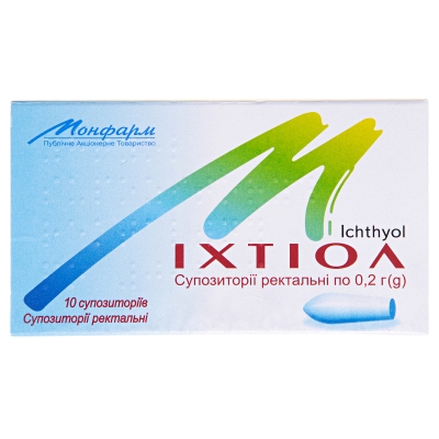 Іхтіол супозиторії рект. по 0.2 г №10 (5х2)