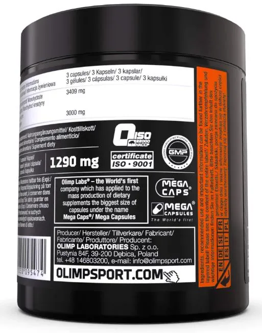 Креатин Olimp Creatine 1000 Mega Caps, 180 капсул