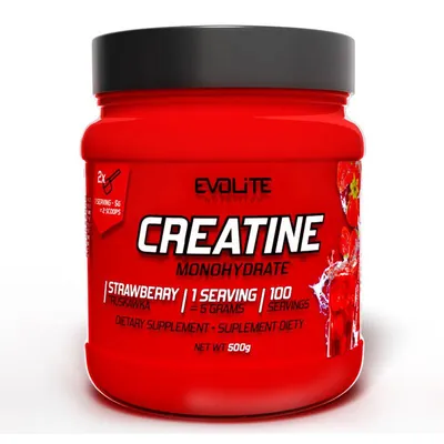 Креатин Evolite Nutrition Creatine Monohydrate полуниця, 500 г