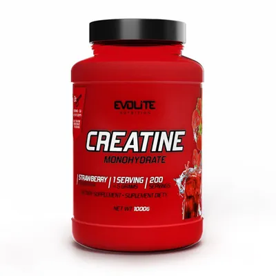 Креатин Evolite Nutrition Creatine Monohydrate полуниця, 1000 г