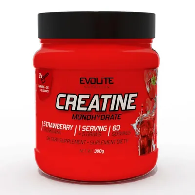 Креатин Evolite Nutrition Creatine Monohydrate полуниця, 300 г