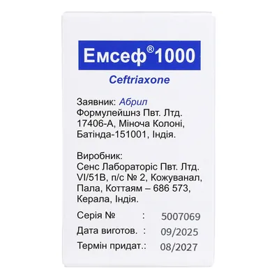 Емсеф 1000 порошок для р-ну д/ін. по 1000 мг №1 у флак.