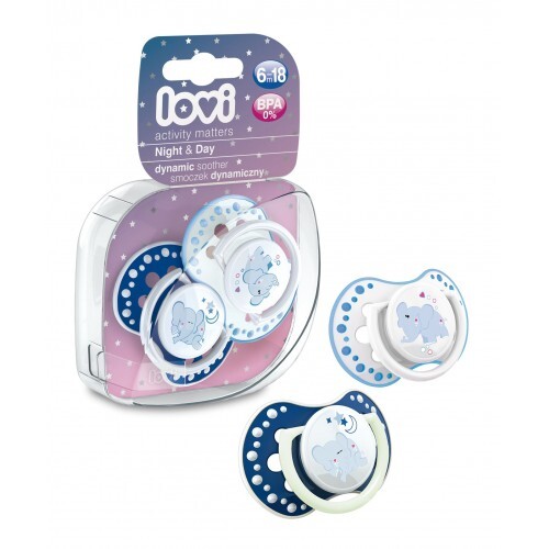 Пустушка силіконова Lovi Night & Day динамічна, 22/811boy, 6-18 місяців, 2 шт