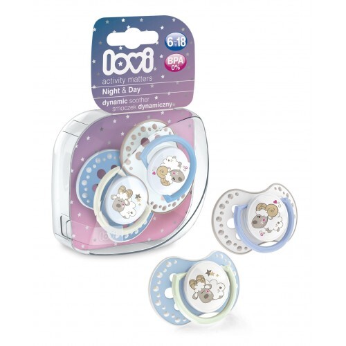 Пустушка силіконова Lovi Night & Day динамічна, 22/811boy, 6-18 місяців, 2 шт