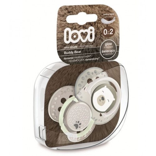Пустушка силіконова Lovi Buddy bear динамічна, 22/862, 0-2 місяці, 2 шт