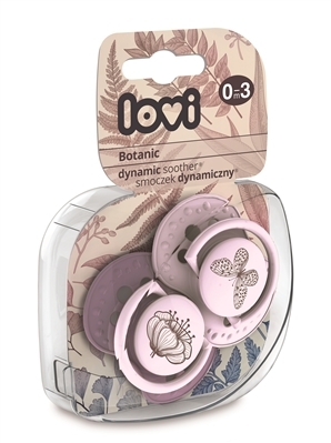 Пустышка силиконовая Lovi Botanic динамическая, 22/869girl, 0-3 месяца, 2 шт