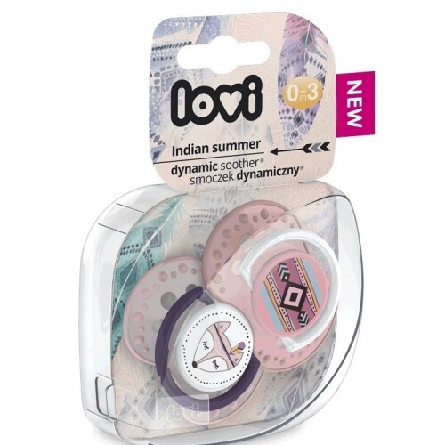 Пустышка силиконовая Lovi Indian summer динамическая, 22/855girl, 0-3 месяцев, 2 шт