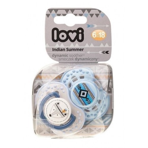 Пустышка силиконовая Lovi Indian summer динамическая, 22/857boy, 6-18 месяцев, 2 шт