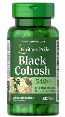 Клопогон кистевидный Puritan's Pride Black Cohosh 540 мг, 100 капсул