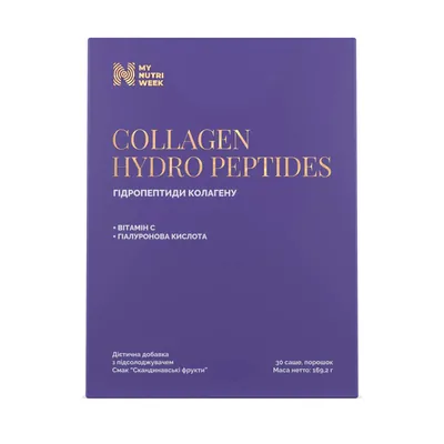 Гідропептиди колагену My Nutri Week Collagen Hydro Peptides з підсолоджувачем Скандинавські фрукти, 30 саше