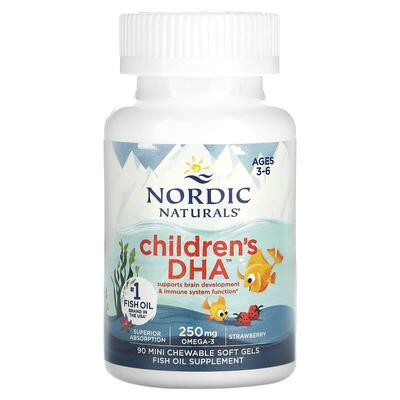 Рыбий жир для детей Nordic Naturals Children's DHA 250 мг, клубника, мини-капсулы мягкие №90