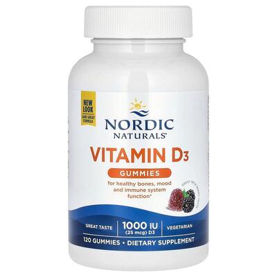 Вітамін D3 Nordic Naturals Vitamin D3 Gummies 1000 МЕ, ягідний смак, 120 жувальних пастилок