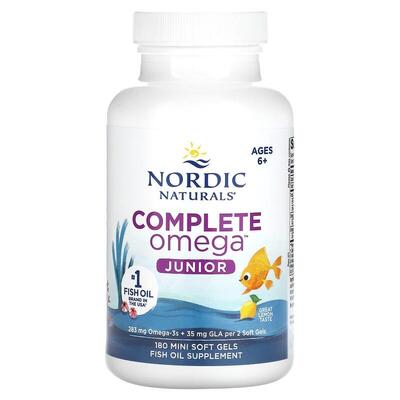 Омега Nordic Naturals Complete Omega Junior для подростков, лимон, мини-капсулы мягкие №180