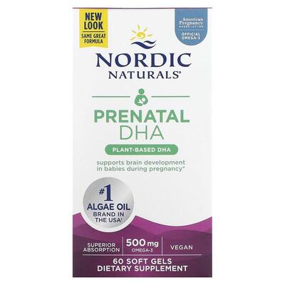 Докозагексаеновая кислота Nordic Naturals Vegan Prenatal DHA для беременных, 60 капсул