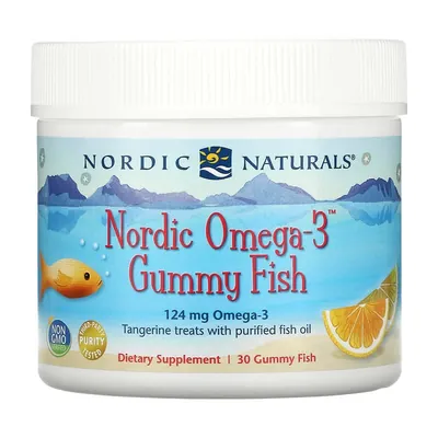 Омега-3 Nordic Naturals Omega-3 Gummy Fish 124 мг, мандарин, 30 жувальних пастилок
