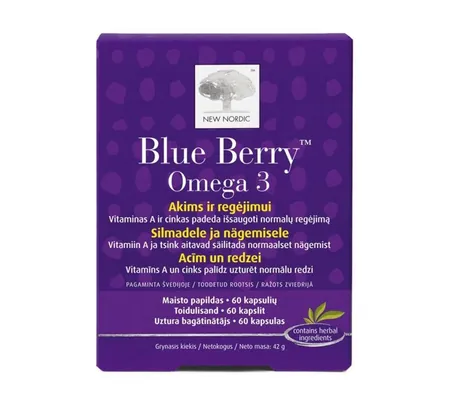 Вітаміни New Nordic Blue Berry Omega 3 для покращення зору капсули №60