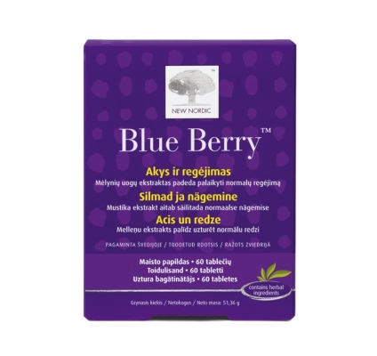 Витамины New Nordic Blue Berry для улучшения зрения таблетки №60