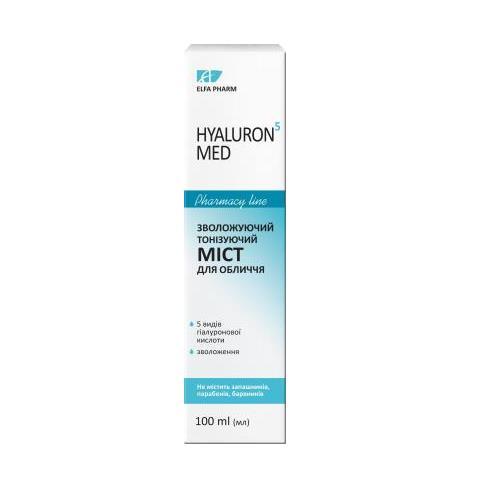 Міст для обличчя Elfa Pharm Hyaluron5 MED зволожуючий тонізуючий, 100 мл