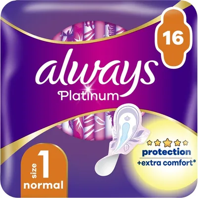 Прокладки гігієнічні Always Platinum Normal, 3 краплі, 1 розмір, 16 шт
