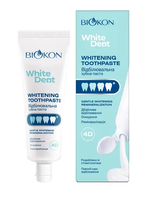 Зубна паста Біокон White Dent відбілювальна, 75 г