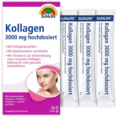 Витамины Sunlife Kollagen 3000 mg Sticks порошок по 5 г №20 в стиках