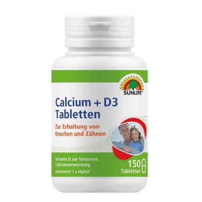 Витамины Sunlife Calcium 400 mg + D3 5 µg таблетки №150