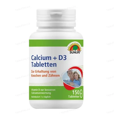 Вітаміни Sunlife Calcium 400 mg + D3 5 µg таблетки №150