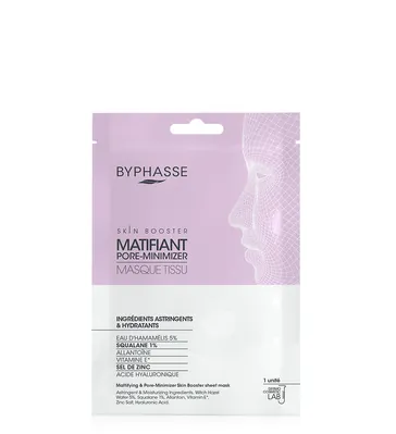 Маска-бустер для обличчя Byphasse Skin Booster тканинна для зменшення пор матуюча, 18 мл