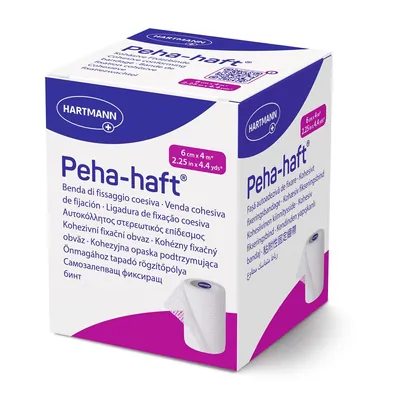 Бинт когезивний Peha-haft фіксуючий 6 см х 4 м, білий