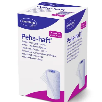 Бинт когезивний Peha-haft фіксуючий 8 см х 4 м, білий