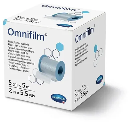 Пластир медичний Omnifilm фіксуючий з прозорої плівки, 5 см х 5 м