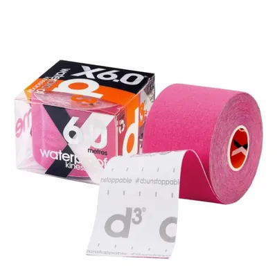 Кінезіо тейп D3 X6.0 Xtreme водонепроникний 6 м х 5 см, рожевий