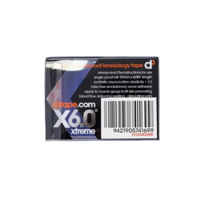 Кінезіо тейп D3 X6.0 Xtreme водонепроникний 6 м х 5 см, синій