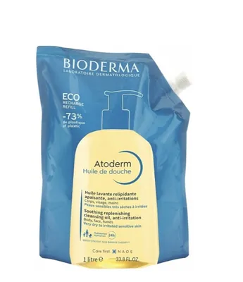 Олія для душу Bioderma Atoderm для сухої атопічної шкіри, еко пакет, 1000 мл