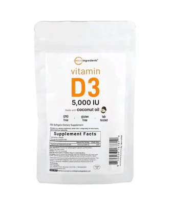 Вітамін D3 Micro Ingredients Vitamin D3 5000 МО, 500 капсул