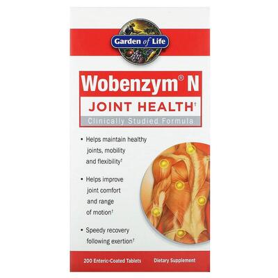 Вобензим Н Garden of Life Wobenzym N средство для здоровья суставов, 200 таблеток