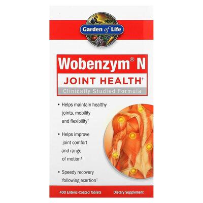 Вобензим Н Garden of Life Wobenzym N средство для здоровья суставов, 400 таблеток