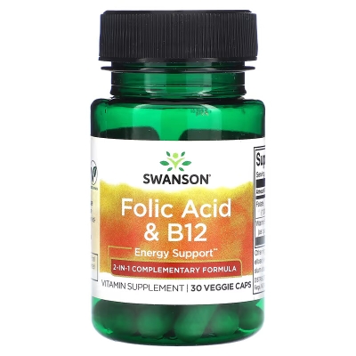 Фолиевая кислота и Витамин B12 Swanson капсулы №30