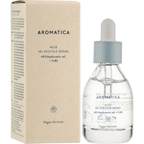 Сироватка для обличчя Aromatica B5 Aloe Hy-ffective з гіалуроновою кислотою 40% і пантенолом 1%, 30 мл