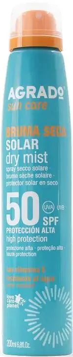 Спрей-міст сонцезахисний Agrado Sun Care SPF50 сухий, 200 мл