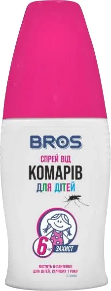 Спрей від комарів Bros для дітей, захист до 6 годин, 50 мл