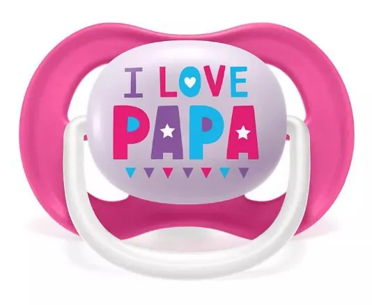 Пустушка силіконова Philips Avent Ultra Air I love SCF080/04 ортодонтична, 6-18 місяців, для дівчаток, 2 шт