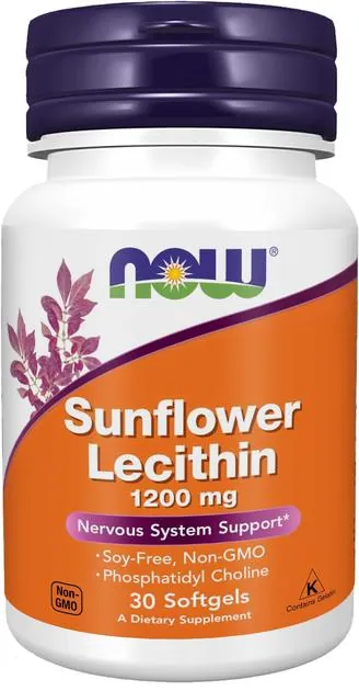Лецитин соняшниковий NOW Sunflower Lecithin 1200 мг капсули №30