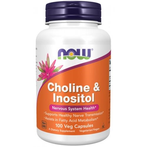 Холин и инозитол NOW Choline & Inositol 250/250 мг капсулы №100