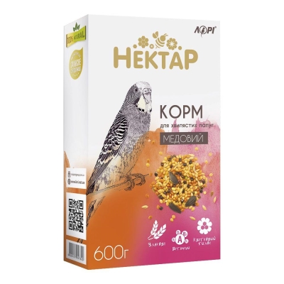Корм для волнистых попугаев Лори Нектар медовый, 600 г