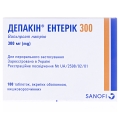 Депакін ентерік 300 таблетки, в/о, киш./розч. по 300 мг №100 (10х10)