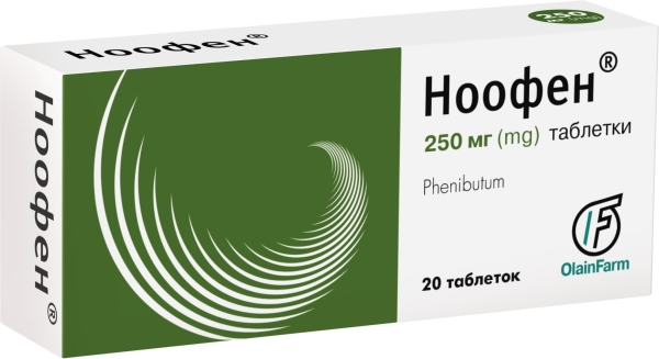 Ноофен таблетки по 250 мг №20 (10х2)