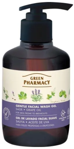 Гель для вмивання Green Pharmacy Шавлія і виноградна олія для шкіри схильної до висипань, 270 мл