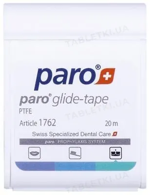 Зубна стрічка Paro Swiss glide-tape з тефлону, 20 м