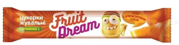 Цукерки жувальні Fruit Dream з вітаміном С та апельсиновим соком, 15 г
